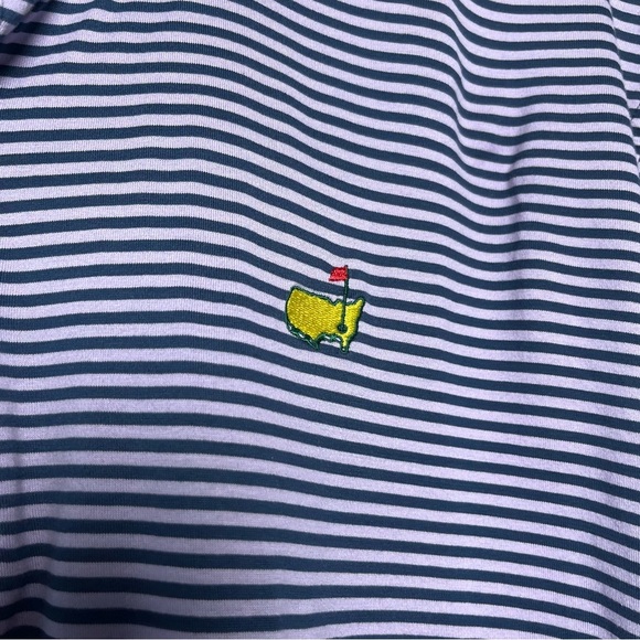 Masters Collection Men Polo Shirt Large Purple Stripe Short Sleeve Performance - Picture 5 of 11
